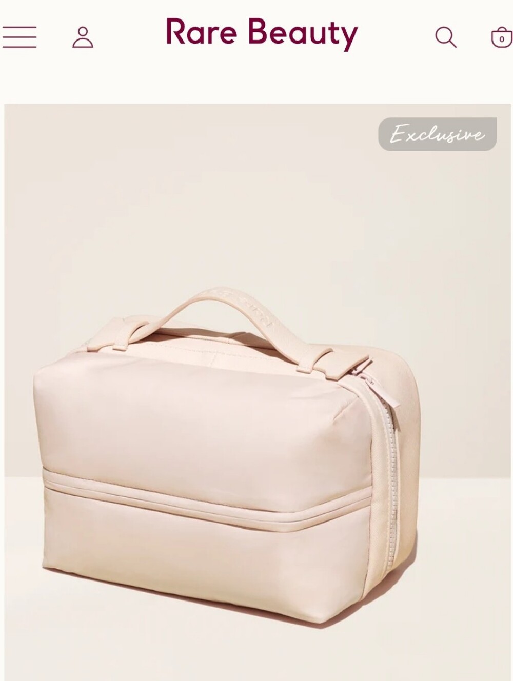Rare Beauty Blush Pink Travel Cosmetic Toiletry Makeup Bag Puffer